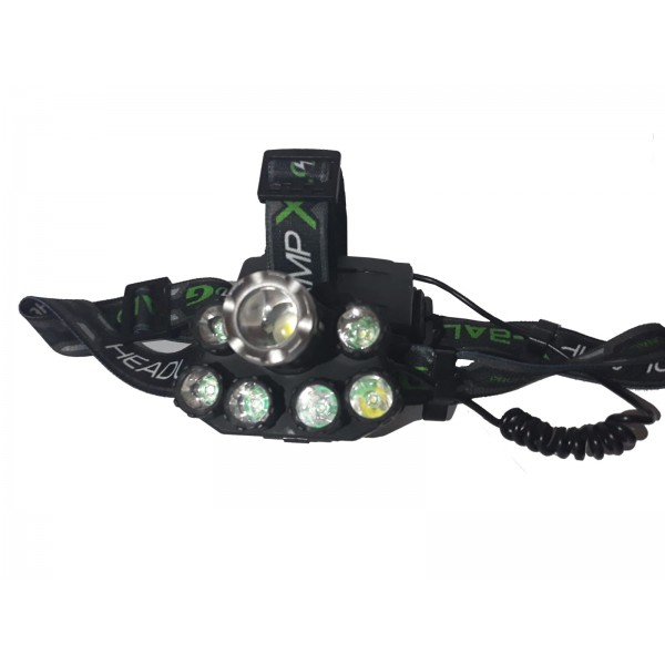 Lanterna frontala High Power cu 7 surse de iluminare T6 XPE