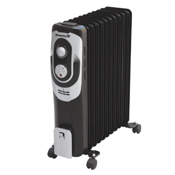 Calorifer electric Hausberg HB 8910, 2000 W, 9 elementi, 3 nivele de putere, termostat reglabil 