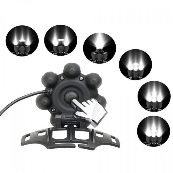 Lanterna frontala 8 LED circulare cu acumulatori iluminare T6, XPE, COB SOS 
