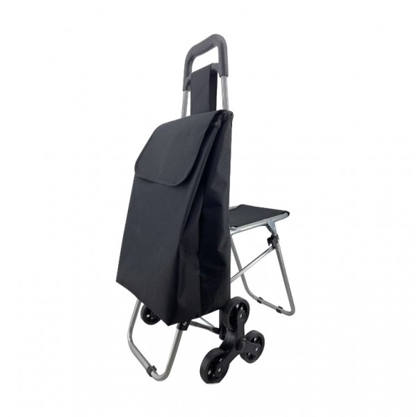 Carucior Cumparaturi cu Scaun Incorporat 6 Roti, 41x22x108 cm