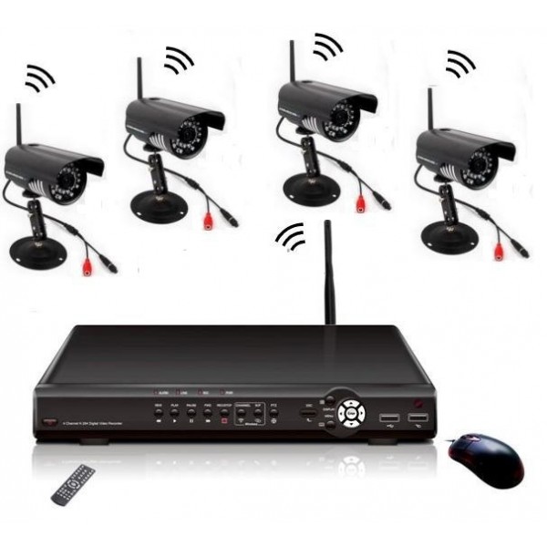 Kit supraveghere DVR fara fir cu 4 camere CCTV