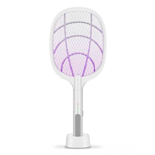 Paleta electrica anti tantari si insecte 2IN1cu lumina inclusa, stativ birou, utilizare manuala sau automata acumulator 2000mAh 3000V