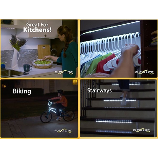 Set 2 benzi LED ultra subtiri autoadezive Stick N Click Flexi Lites