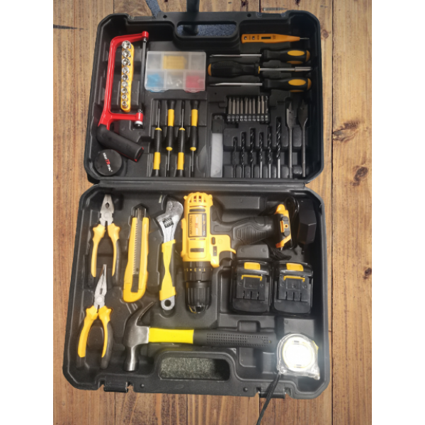 Set bormasina autofiletanta + percutie, cu 2 acumulatorii 24V + 105 accesorii multiple
