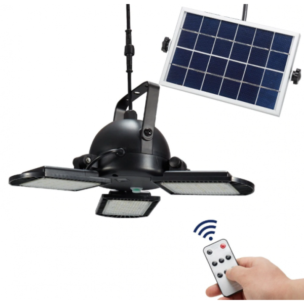 Lampa solara cu 3 proiectoare LED