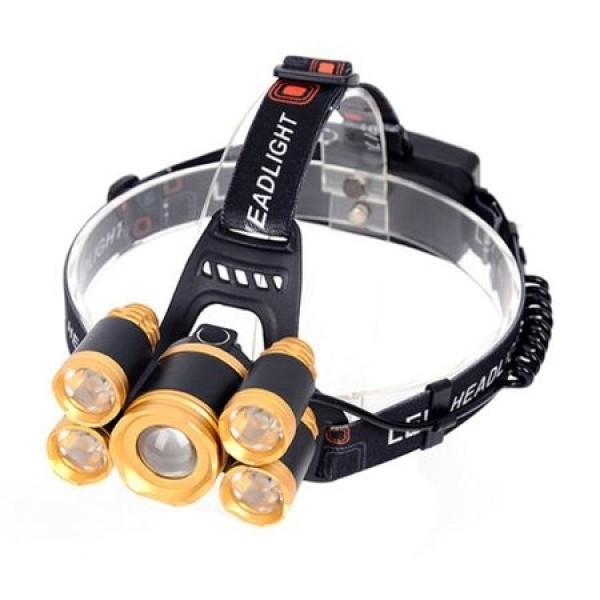 Lanterna frontala 5 LED-URI 2000 Lumeni