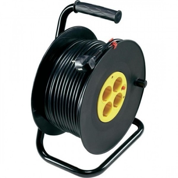 Prelungitor cu 4 prize si tambur cu derulator 50m