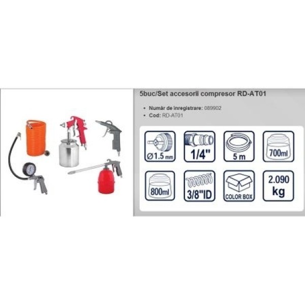 Set profesional accesorii compresor aer comprimat pistol aer, ulei, sablare, vopsire
