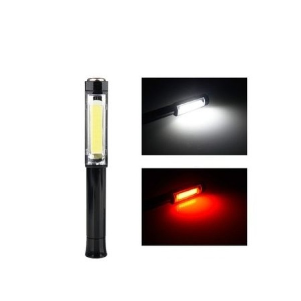 Lanterna COB LED SOS cu baza magnetica, iluminare alb rosu 3 pozitii 5 Watt