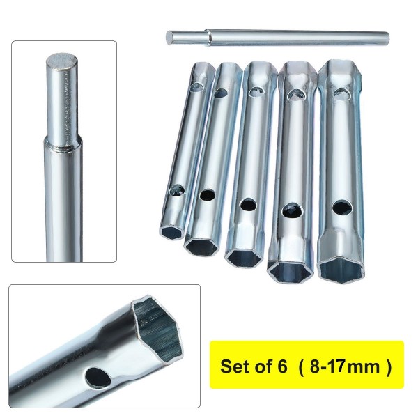 Set chei tubulare pentru bujii 6 piese cu levier