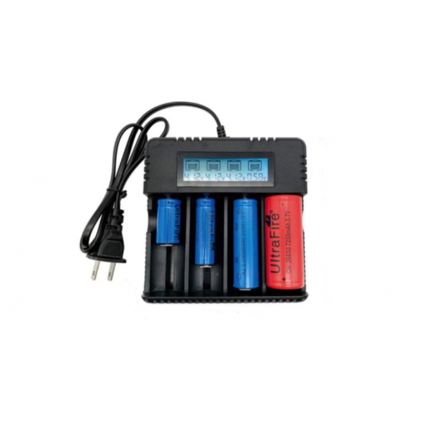 Incarcator cu DISPLAY 4 Acumulatori 4.2V Li-Ion 18650/26650 cu 4 Porturi la priza 220v
