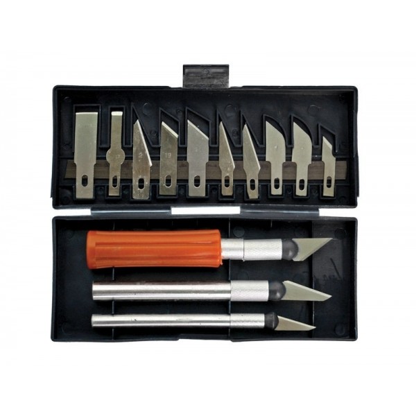 Trusa profesionala cu 3 cuttere scrappere de precizie 13 lame