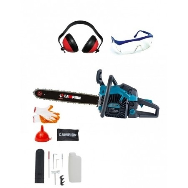 Pachet Drujba Campion 6800, 5 CP + Lama si lant de rezerva + Uleiuri + Ochelari si manusi de protectie